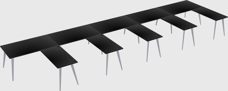 Modern l-shaped office desk