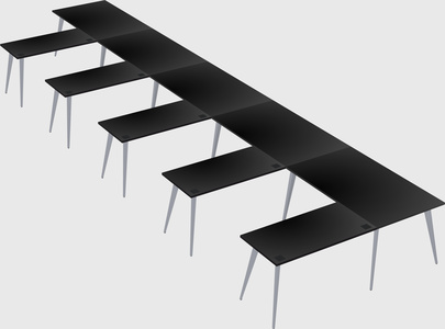 Modern l-shaped office desk