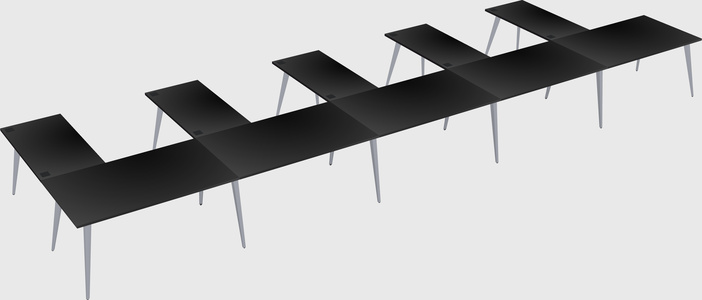 Modern l-shaped office desk