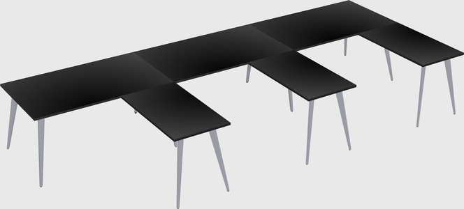 Modern l-shaped office desk