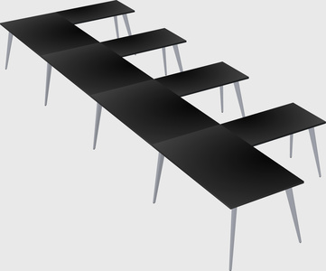 Modern l-shaped office desk