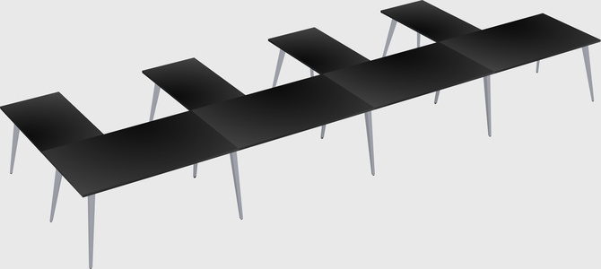 Modern l-shaped office desk