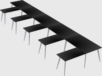 Modern l-shaped office desk