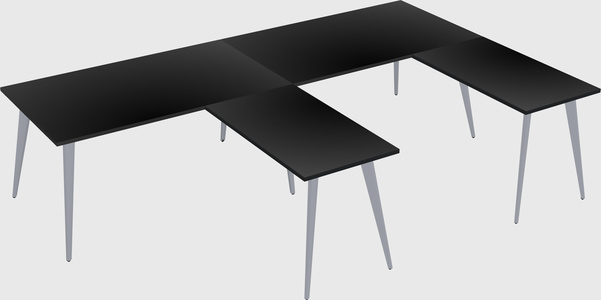 Modern l-shaped office desk