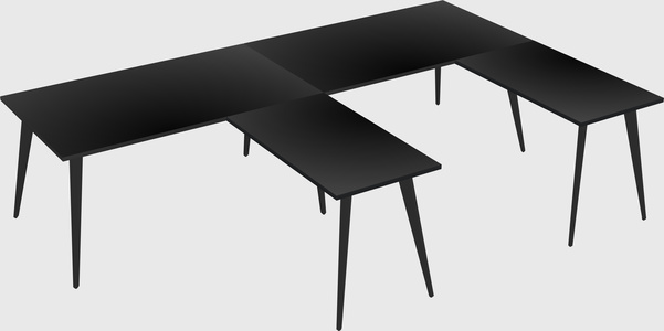 Modern l-shaped office desk