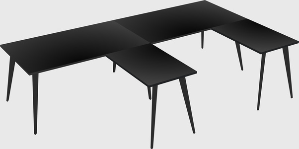 Modern l-shaped office desk