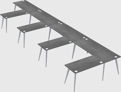 Modern l-shaped office desk