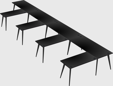 Modern l-shaped office desk
