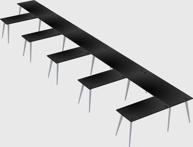 Modern l-shaped office desk