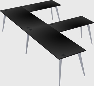 Modern l-shaped office desk