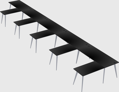 Modern l-shaped office desk