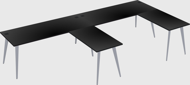 Modern l-shaped office desk