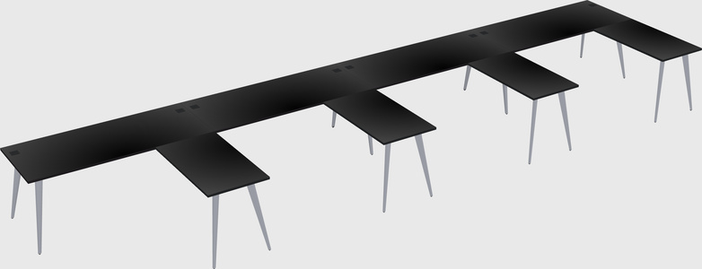 Modern l-shaped office desk