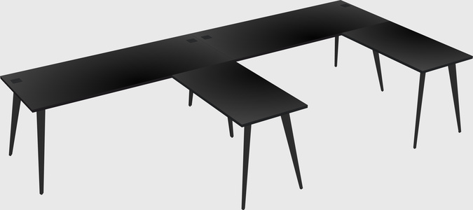 Modern l-shaped office desk
