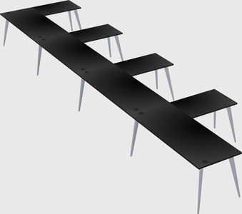 Modern l-shaped office desk