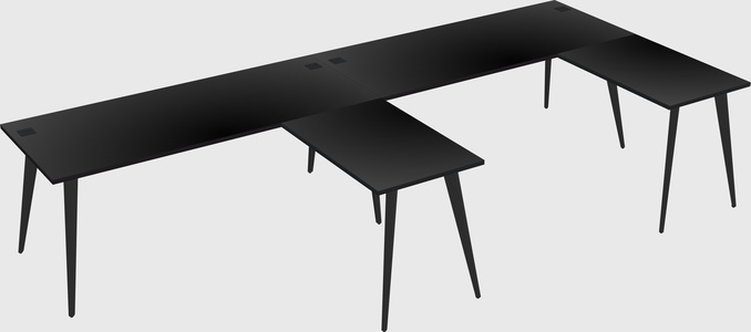 Modern l-shaped office desk