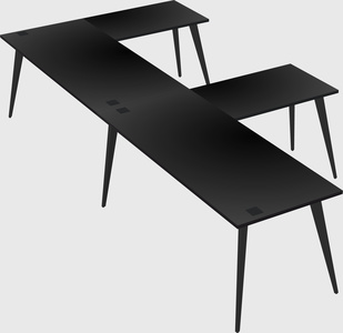 Modern l-shaped office desk