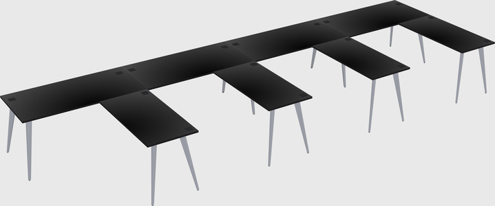 Modern l-shaped office desk