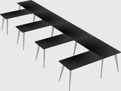 Modern l-shaped office desk