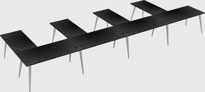 Modern l-shaped office desk