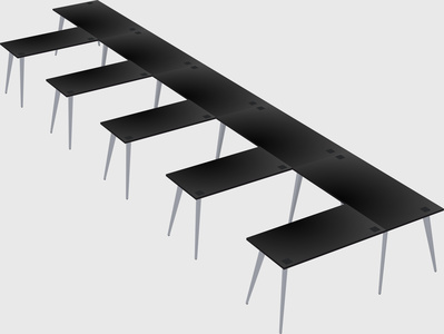 Modern l-shaped office desk