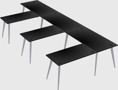 Modern l-shaped office desk
