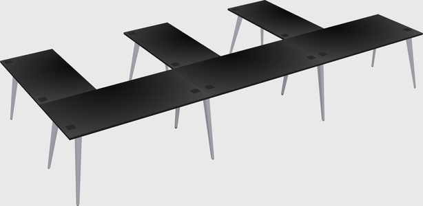 Modern l-shaped office desk