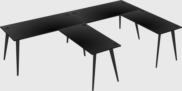 Modern l-shaped office desk