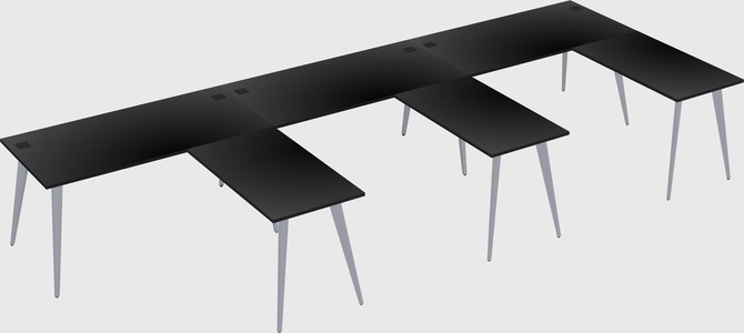 Modern l-shaped office desk