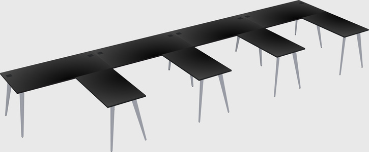 Modern l-shaped office desk