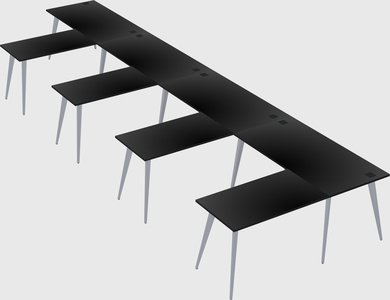 Modern l-shaped office desk