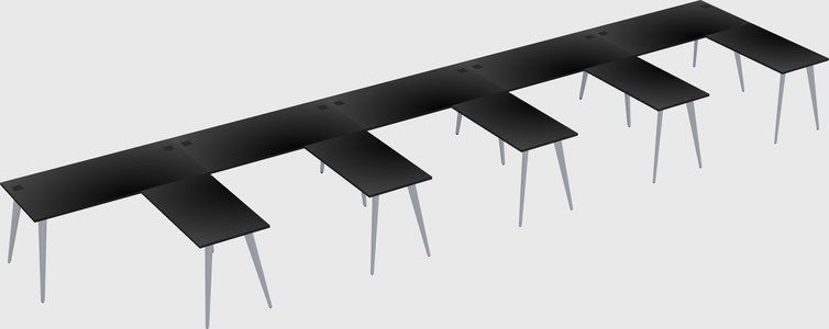 Modern l-shaped office desk
