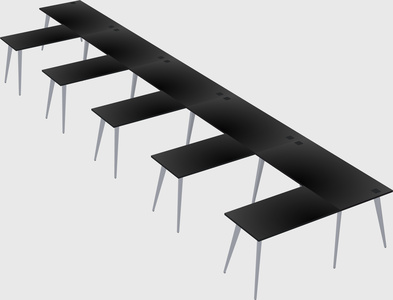 Modern l-shaped office desk