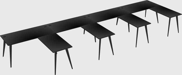 Modern l-shaped office desk