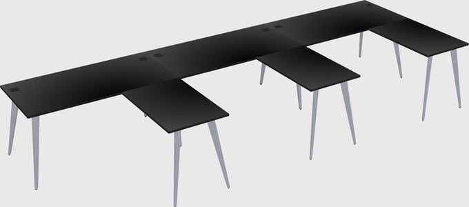 Modern l-shaped office desk