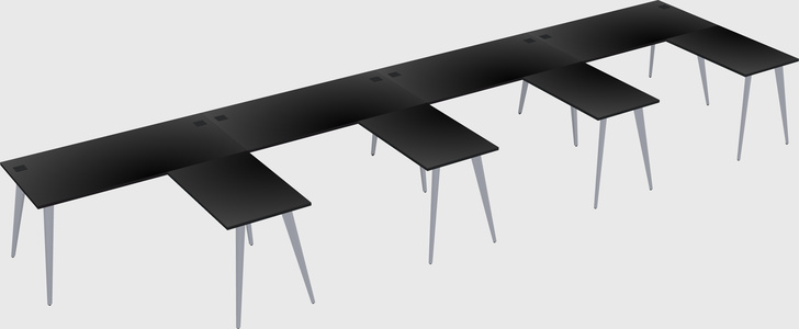 Modern l-shaped office desk