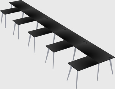 Modern l-shaped office desk