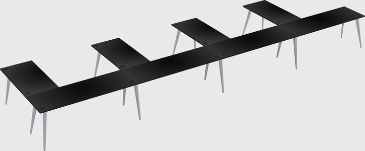 Modern l-shaped office desk