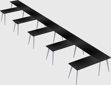 Modern l-shaped office desk