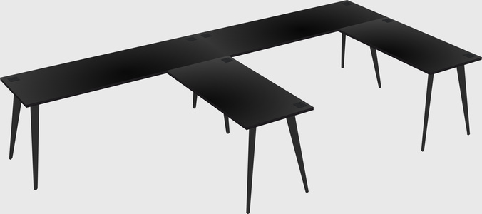 Modern l-shaped office desk