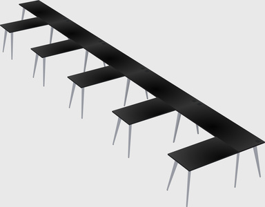 Modern l-shaped office desk