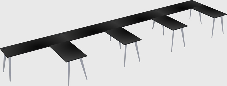 Modern l-shaped office desk