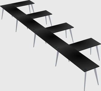 Modern l-shaped office desk