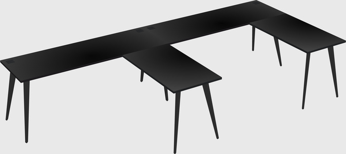 Modern l-shaped office desk