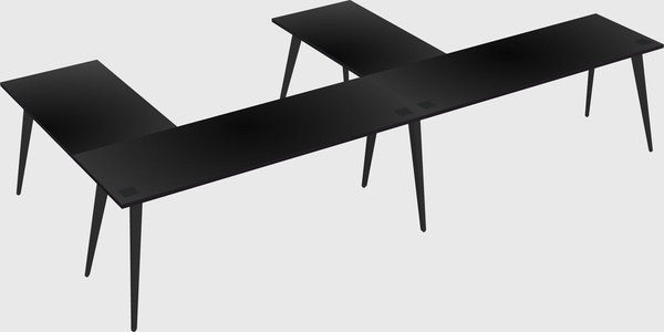 Modern l-shaped office desk