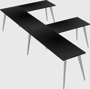 Modern l-shaped office desk
