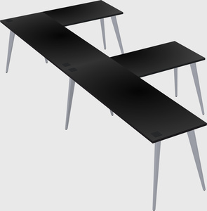 Modern l-shaped office desk