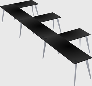 Modern l-shaped office desk