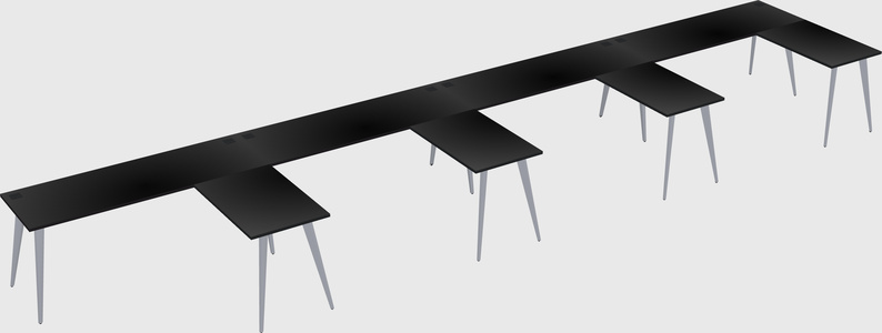 Modern l-shaped office desk