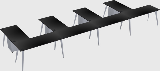 Modern l-shaped office desk